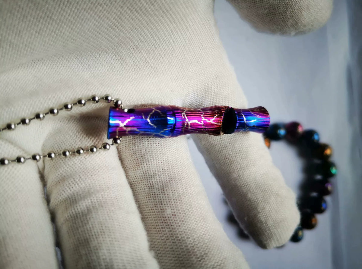 Purple Titanium Alloy Whistle Pendant