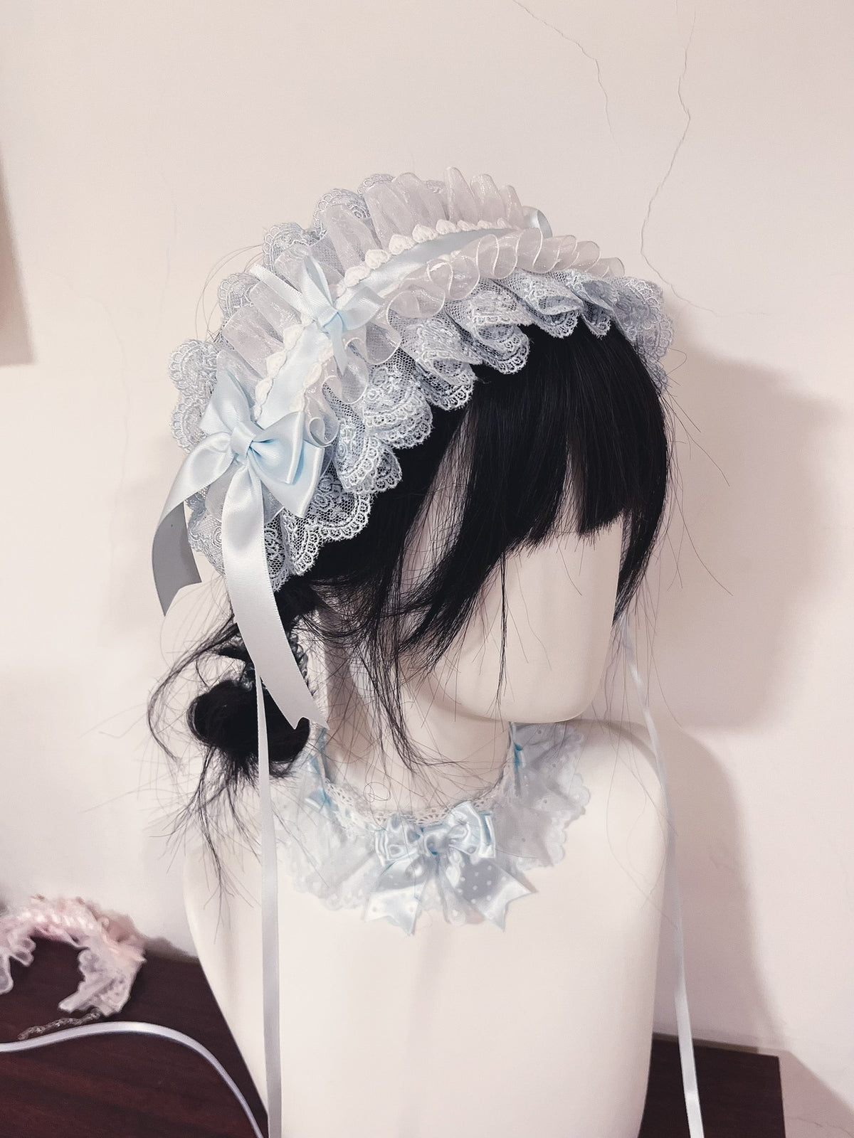 Blue Lolita Handmade Ruffle Headband