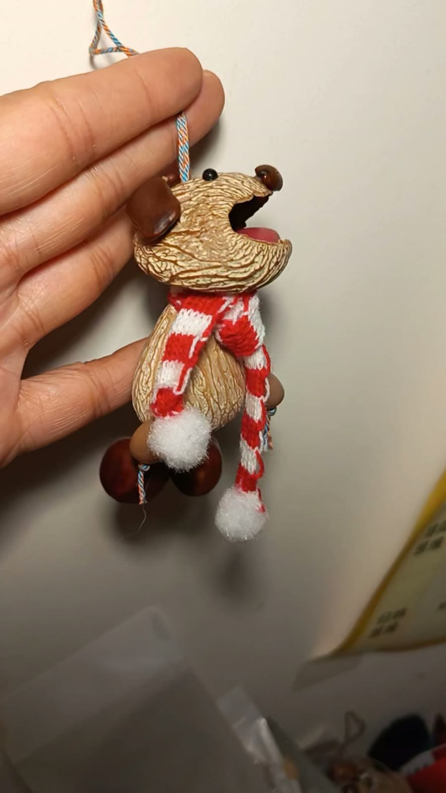 Walnut Shell Dog Rattle Pendant