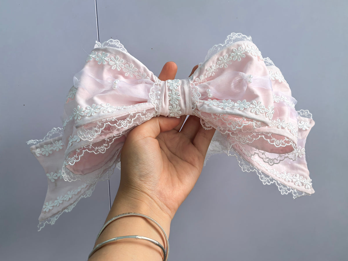 Handmade Lace Bow Headband for Girls