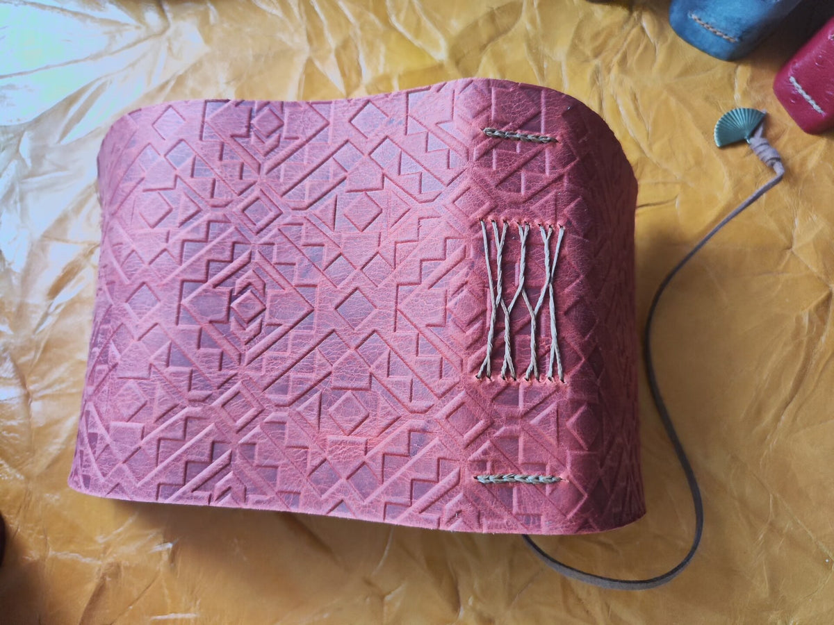 Handcrafted Leather Notebook with Embossed Cover