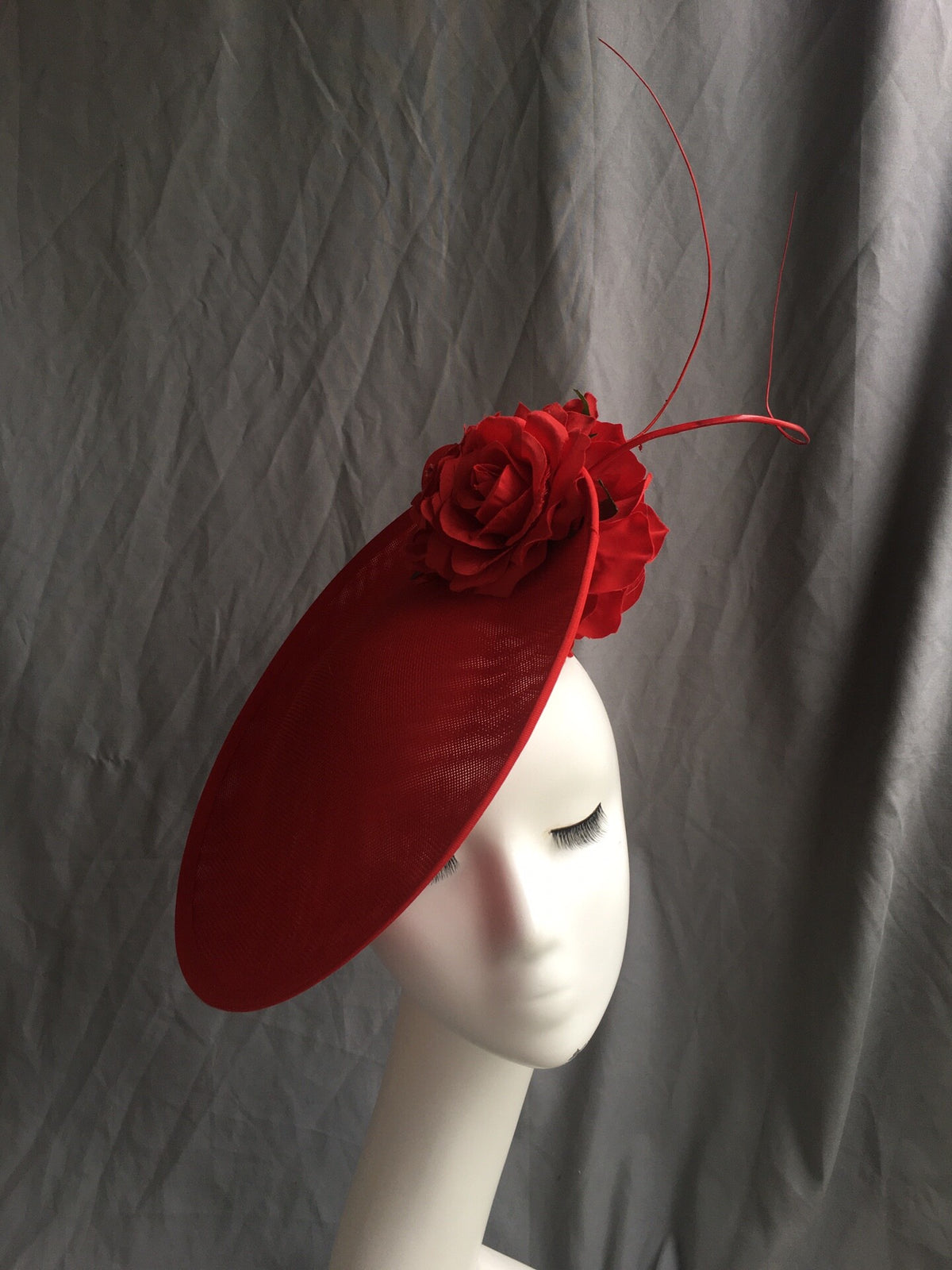 Red Rose Banquet Fascinator Hat
