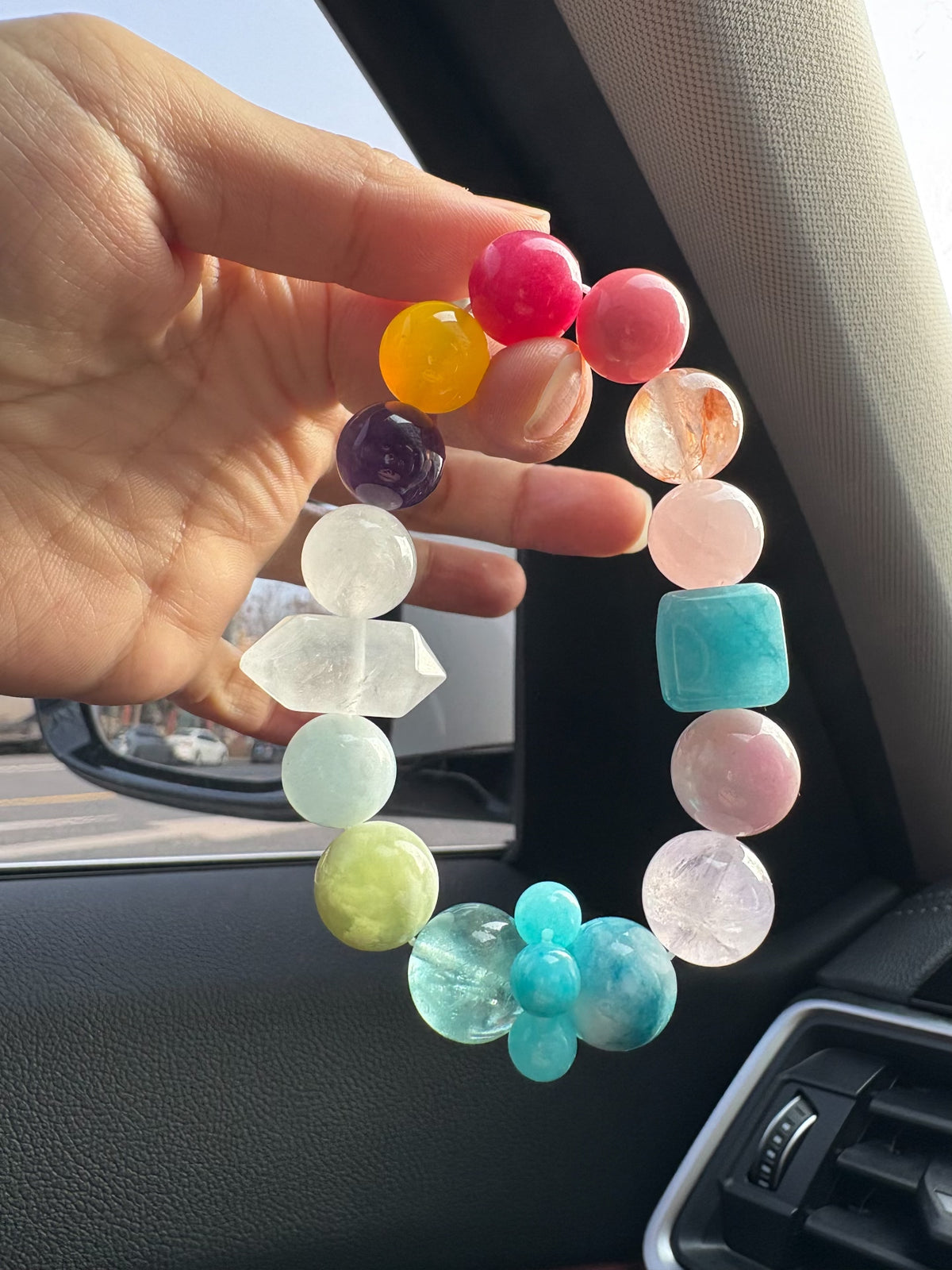 Rainbow Gemstone Crystal Bracelet 11-13mm