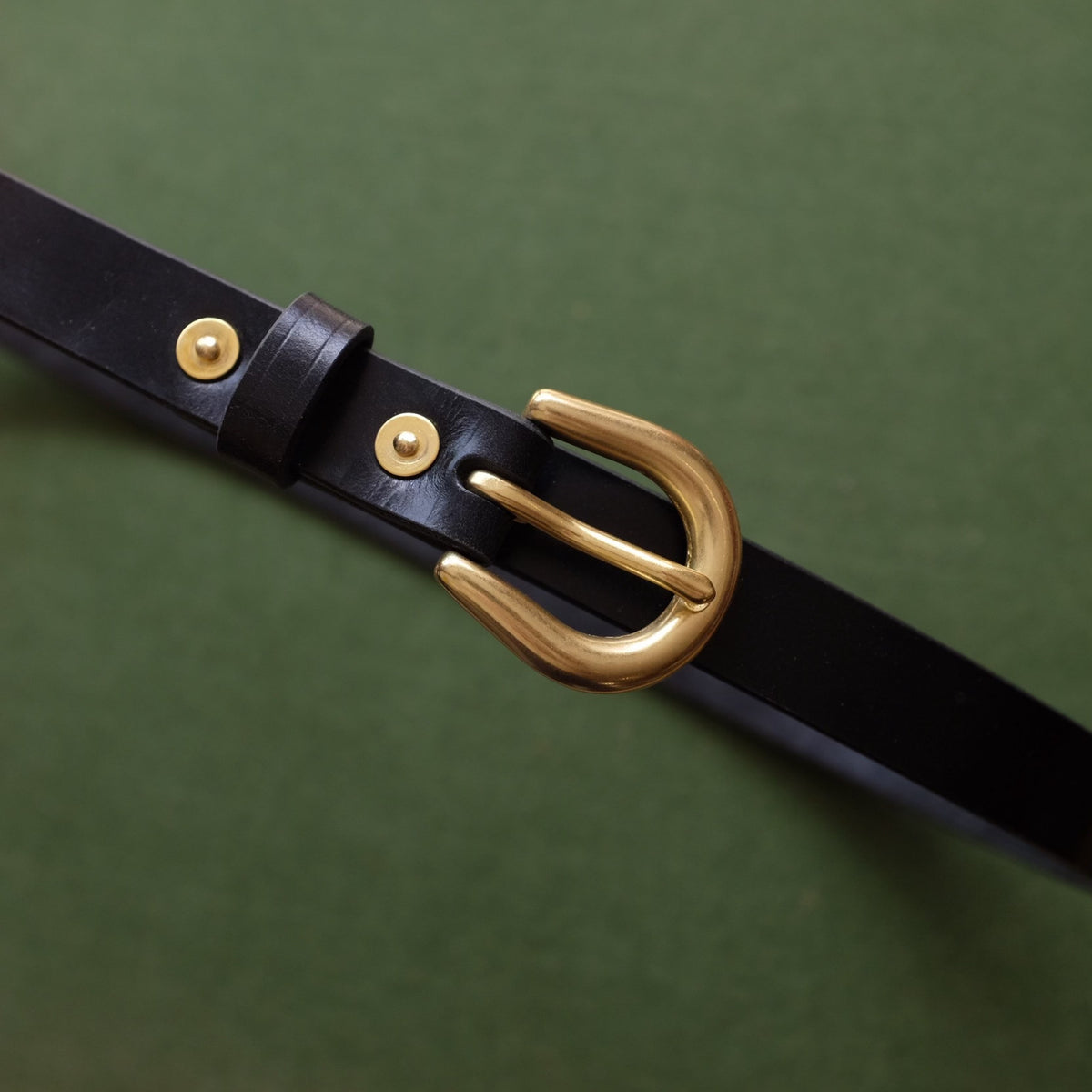 Cinto de Couro Bridle Inglês Preto