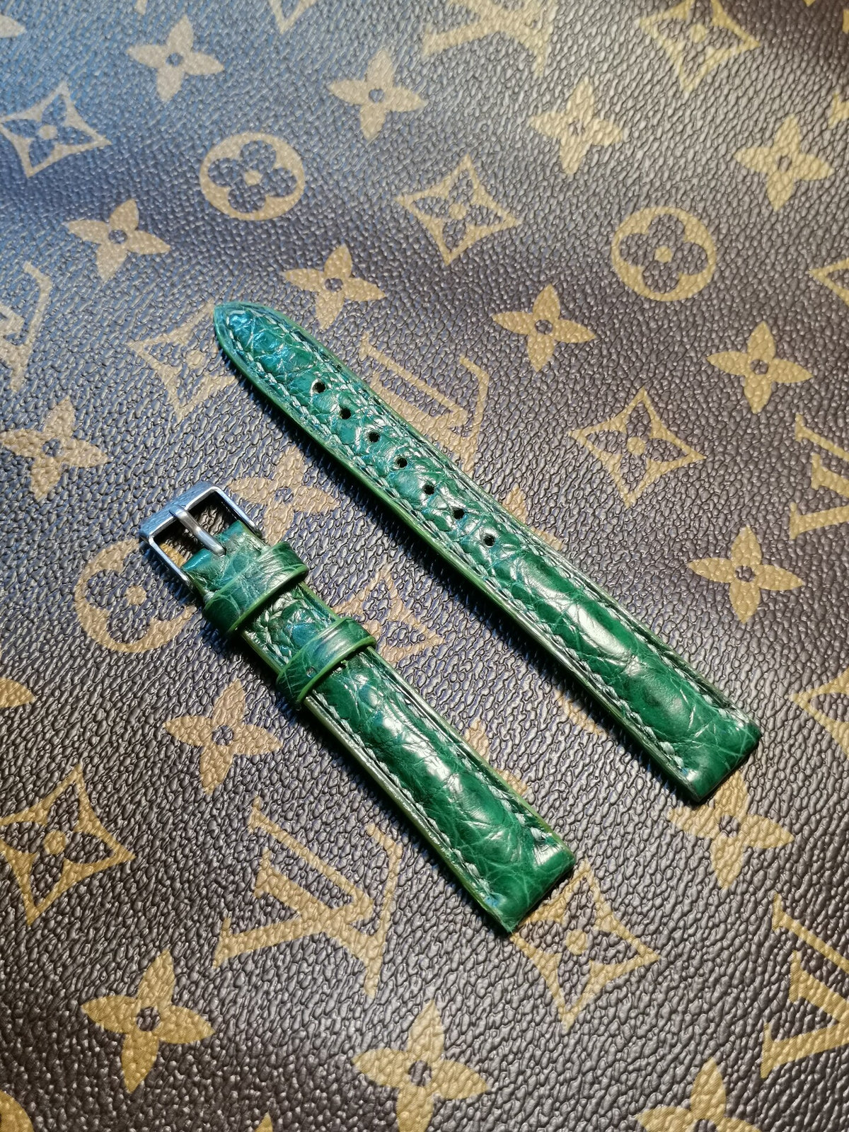 Emerald Crocodile Leather Watch Strap