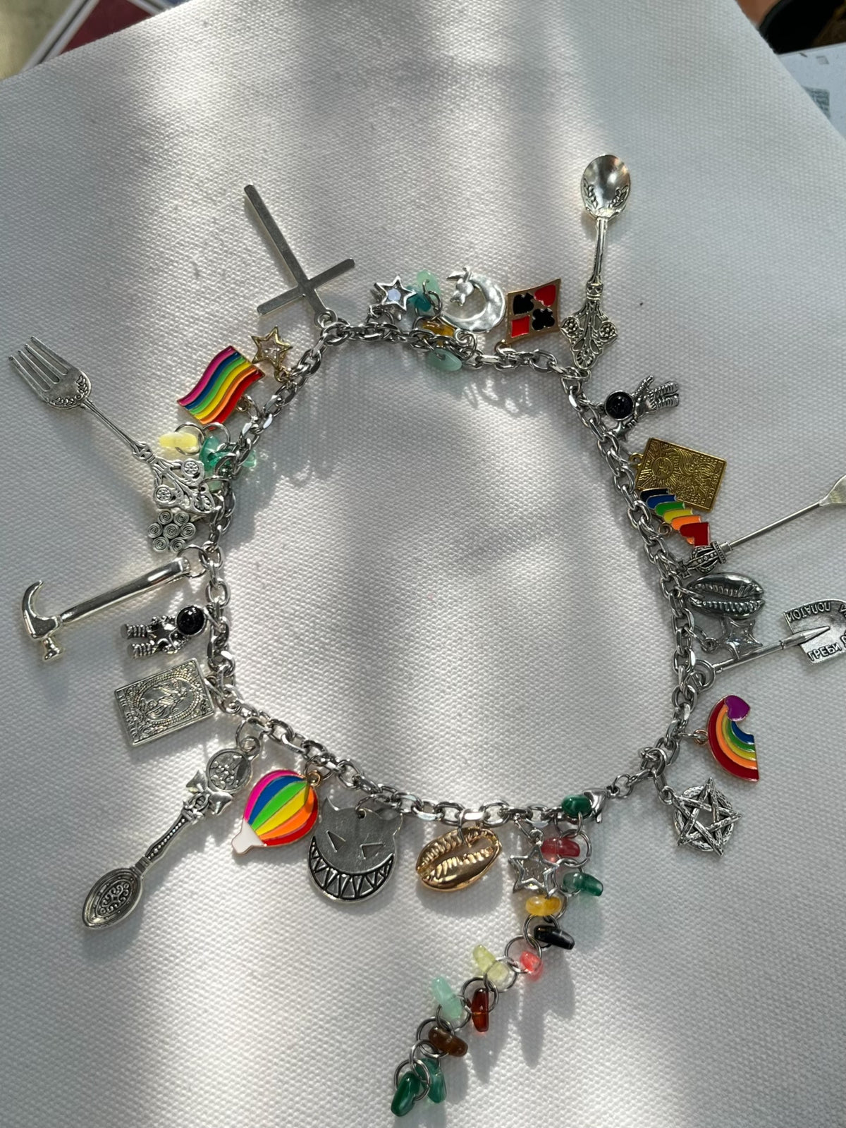 Handmade Maximalist Metal Charm Necklace Choker