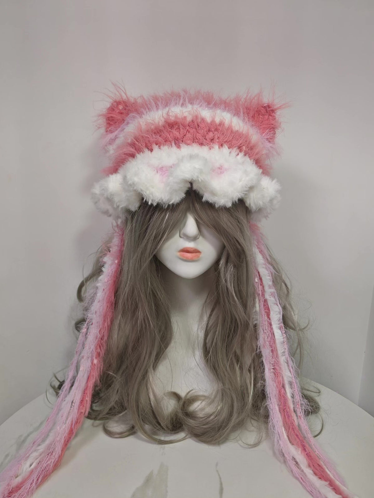 Gradient Pink Cat Ear Hat