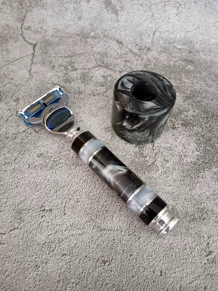Aluminum Resin Handle Five Blade Razor Set