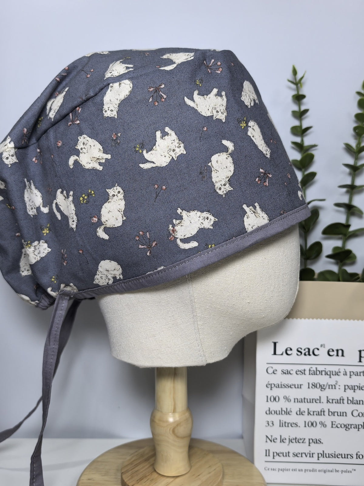 Cotton Cat Print Surgical Cap