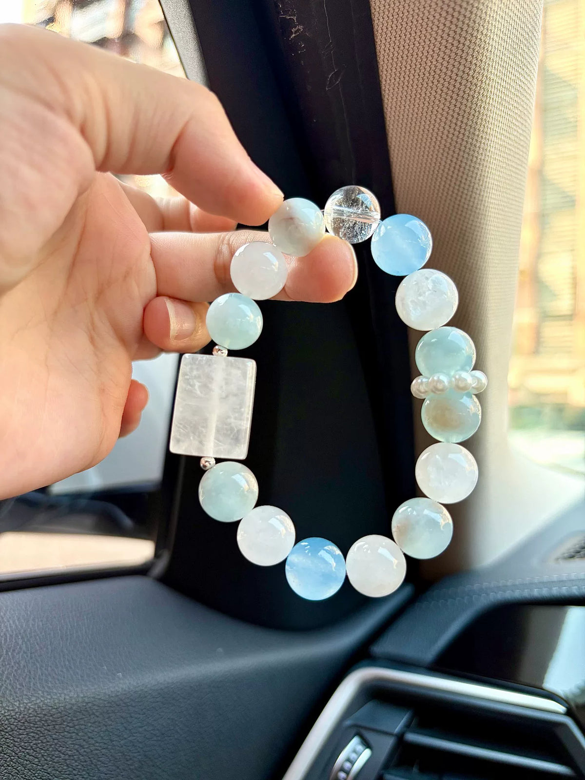 Blue Crystal Beaded Bracelet 11mm