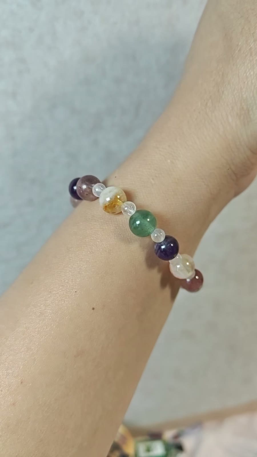 Natural Crystal Beaded Bracelet Round Beads