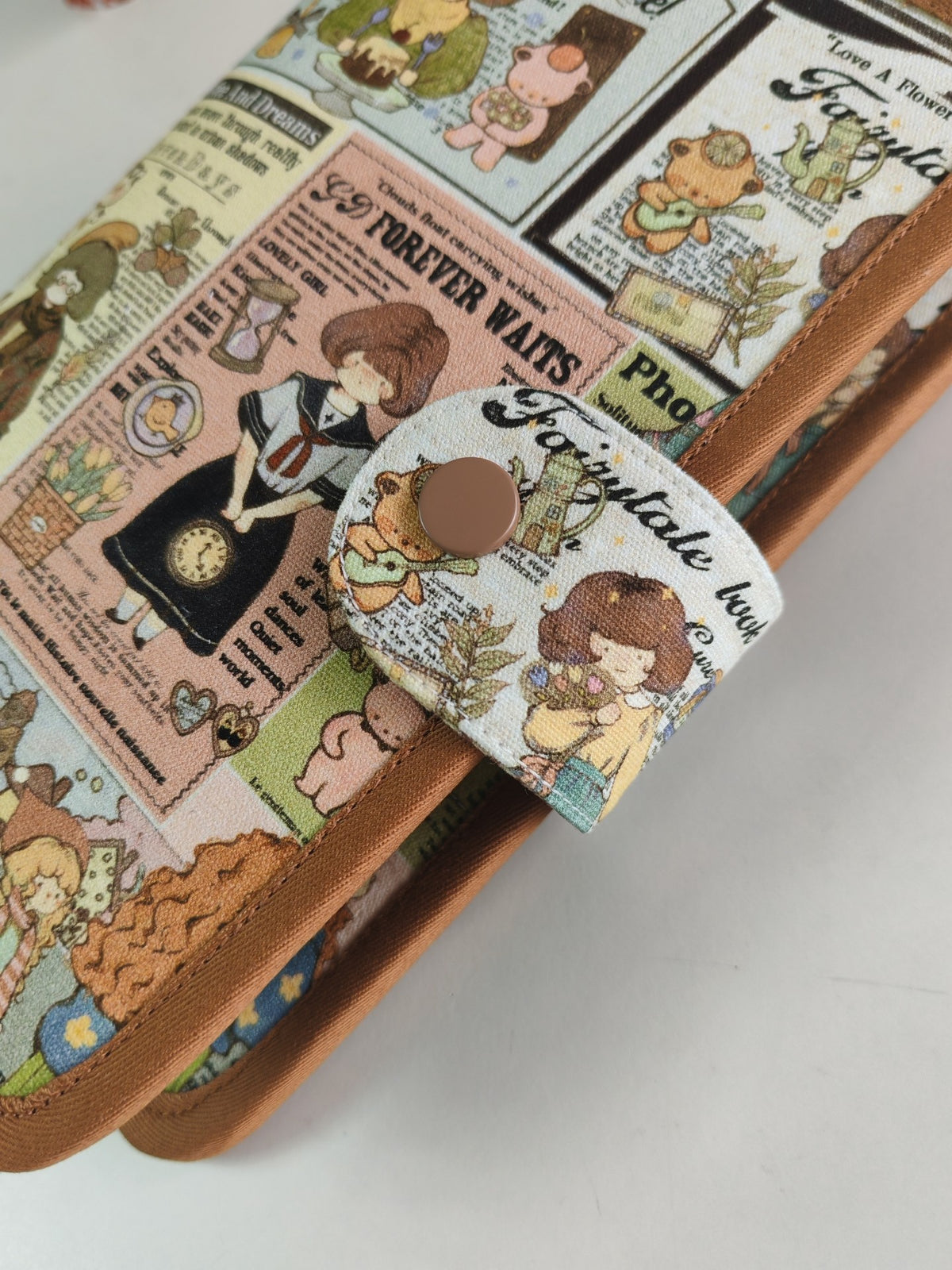 A6 Fabric Binder Vintage Newspaper Six Ring