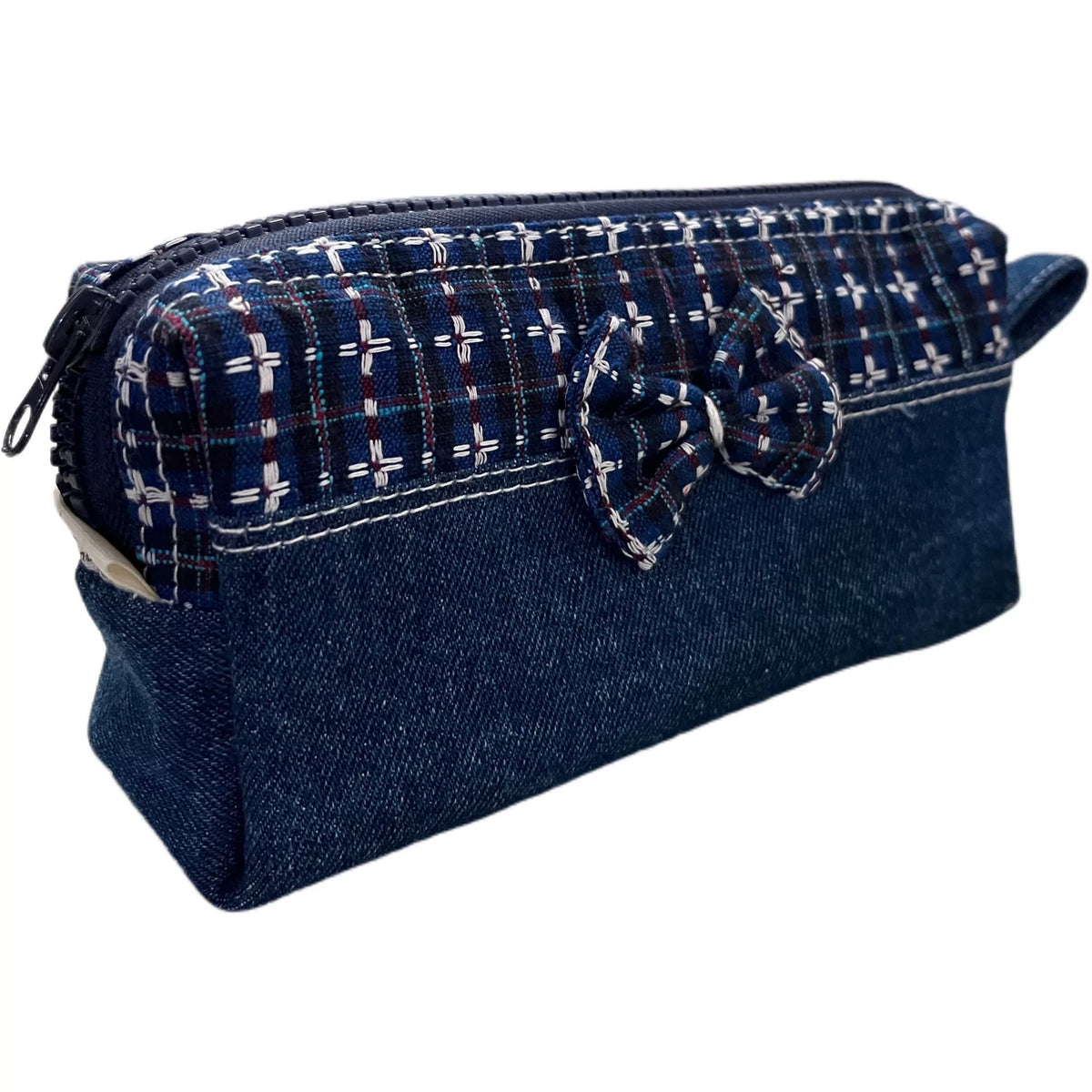 Kreuzstich-Karo- und Denim-Etui