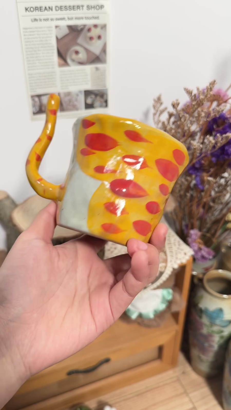 Handmade Orange Tabby Cat Ceramic Coffee Mug