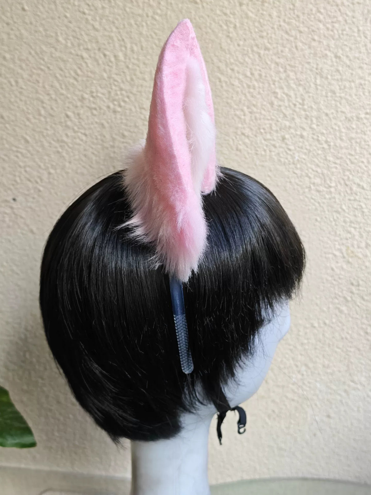Orelhas de Cabelo Raposa Cosplay Artesanal Rosa e Branco