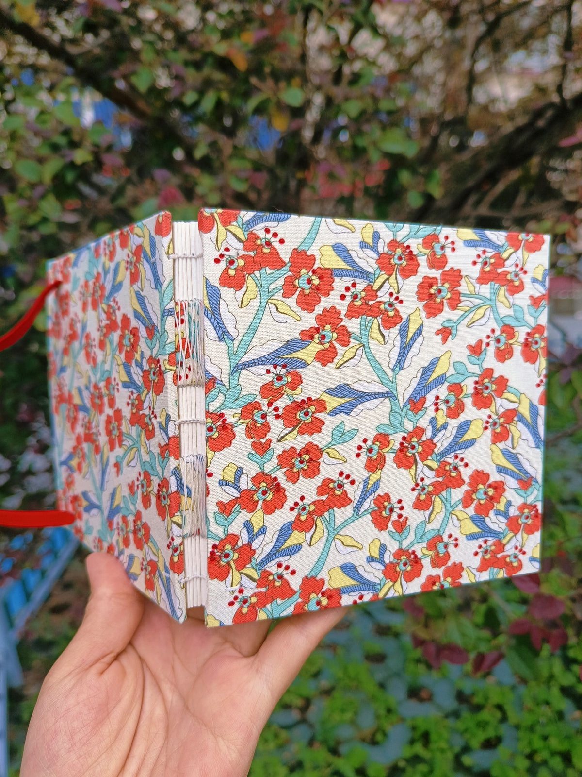 Handmade Watercolor Sketchbook Cotton Floral Cover