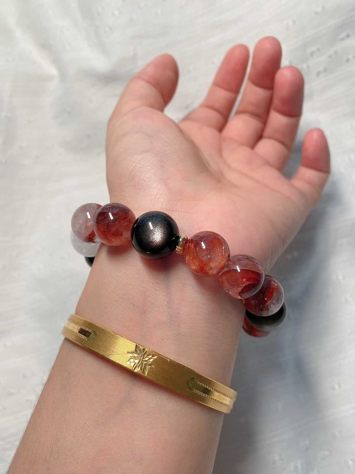 Red Phantom Quartz Crystal Bracelet