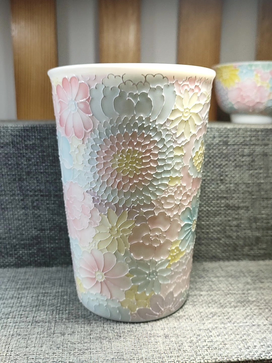 Jingdezhen Hand Painted Floral Porcelain Tall Mug