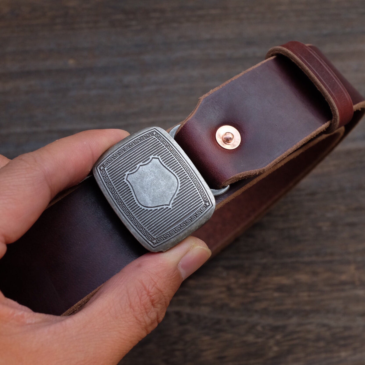 Horween Leather Hinge Buckle Belt