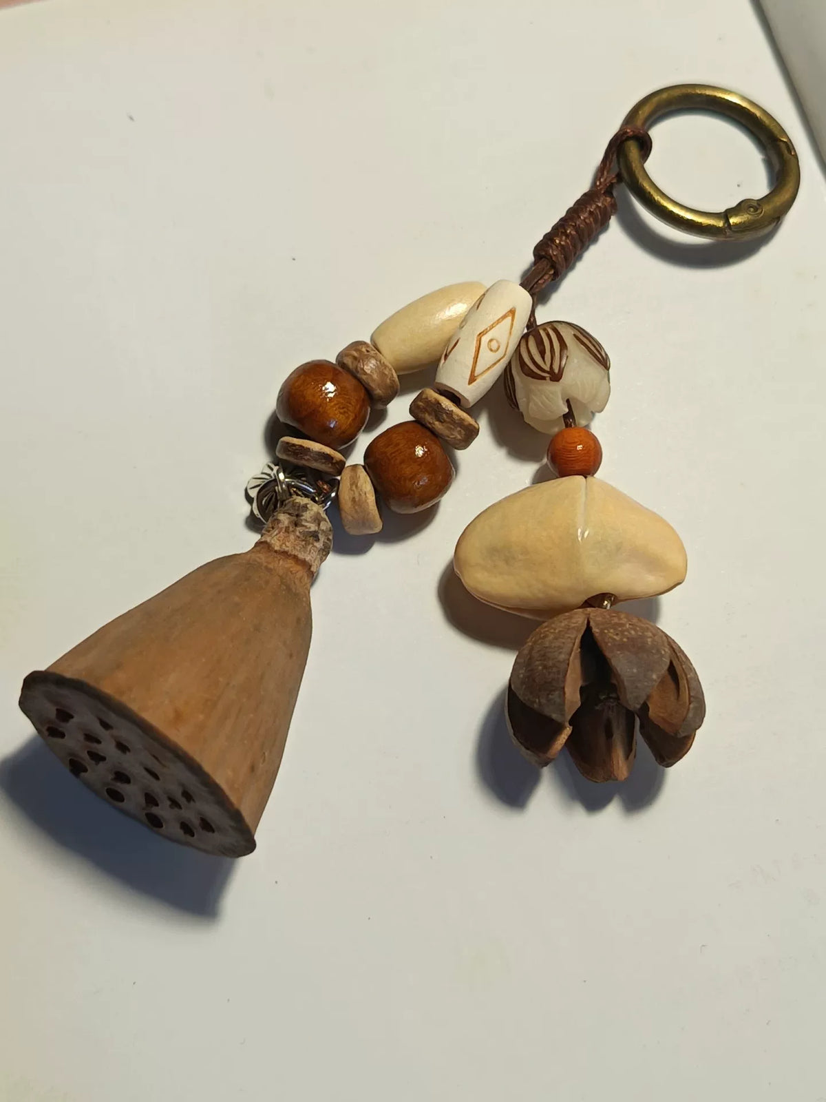 Dried Lotus Pod Wind Chime Keychain