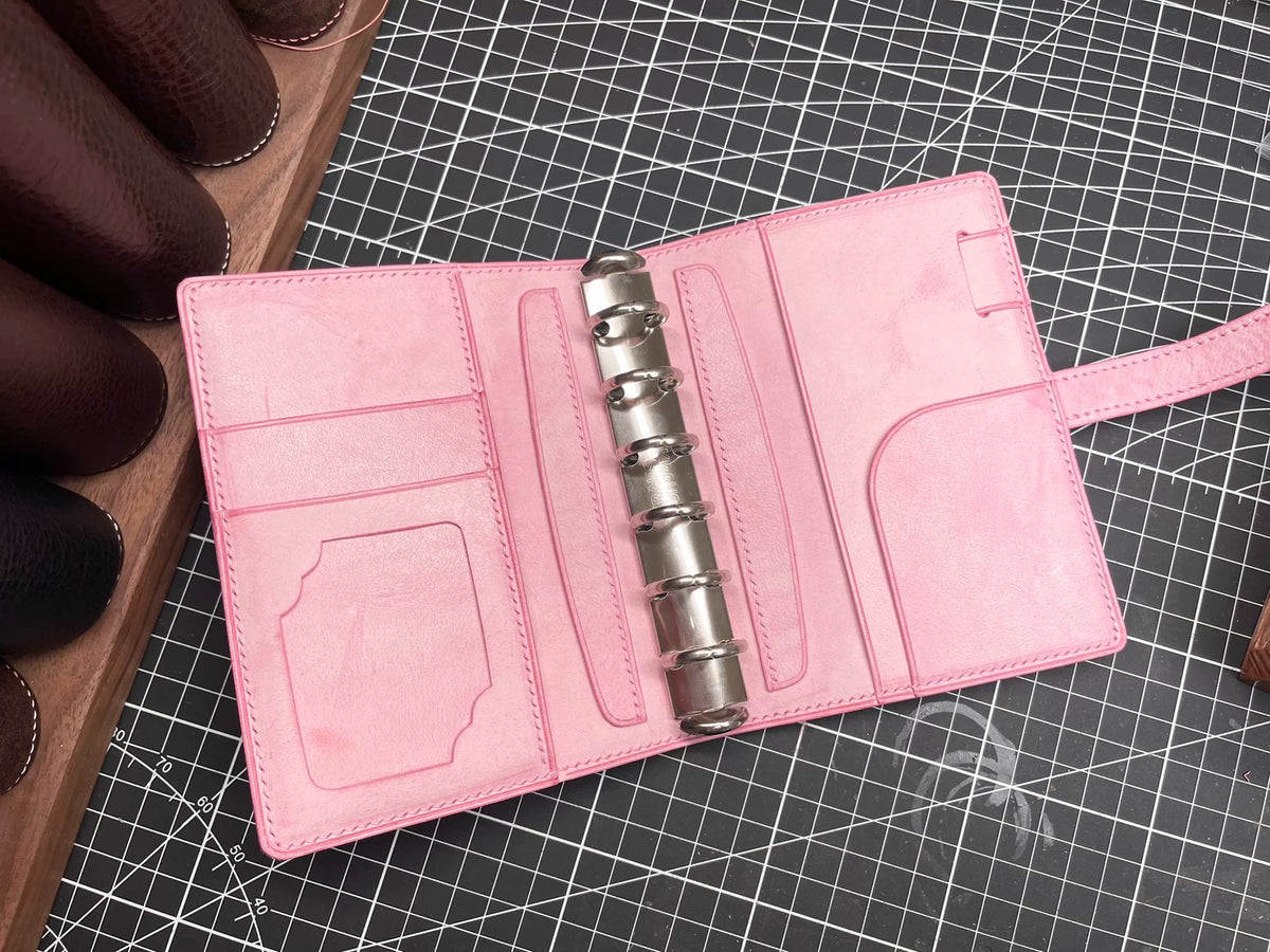 A7 Pink Loose Leaf Journal with Pockets
