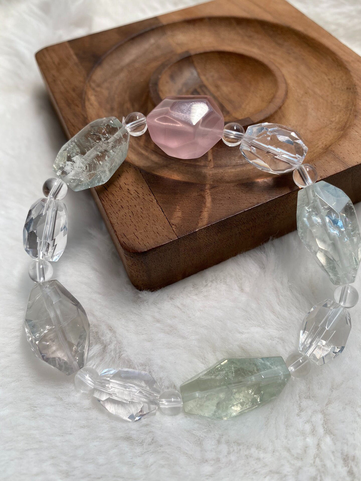 Natural Crystal Beaded Bracelet Mixed Colors