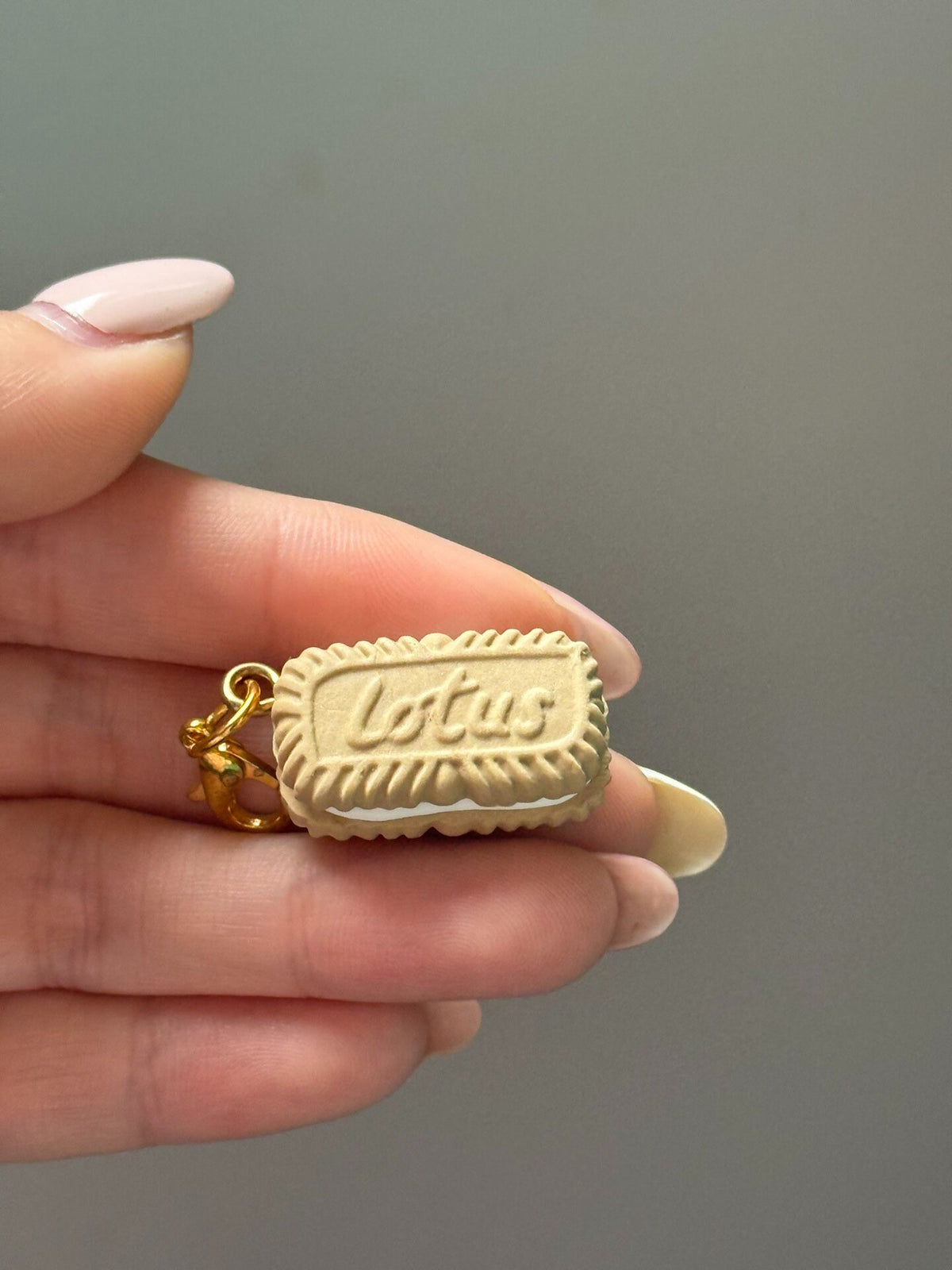Miniature Biscuit Pendant with Lotus Detail