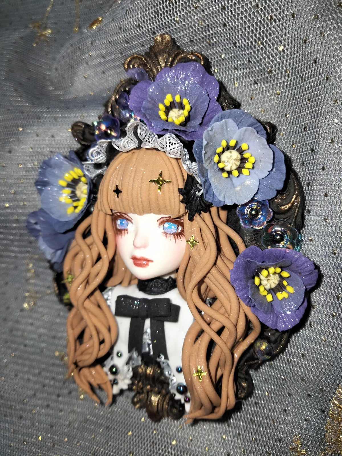 Clay Doll Head Fridge Magnet Gothic