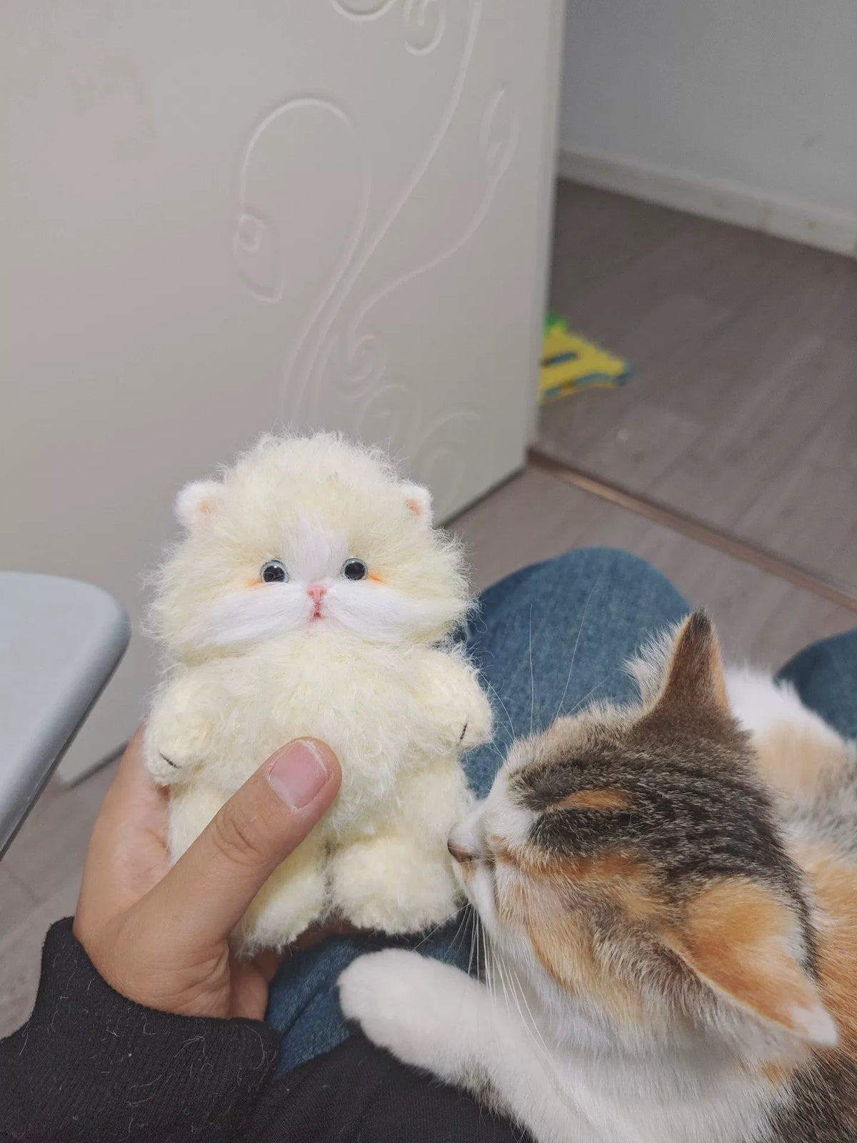 Handmade Yarn Miniature Cat Plush Figure