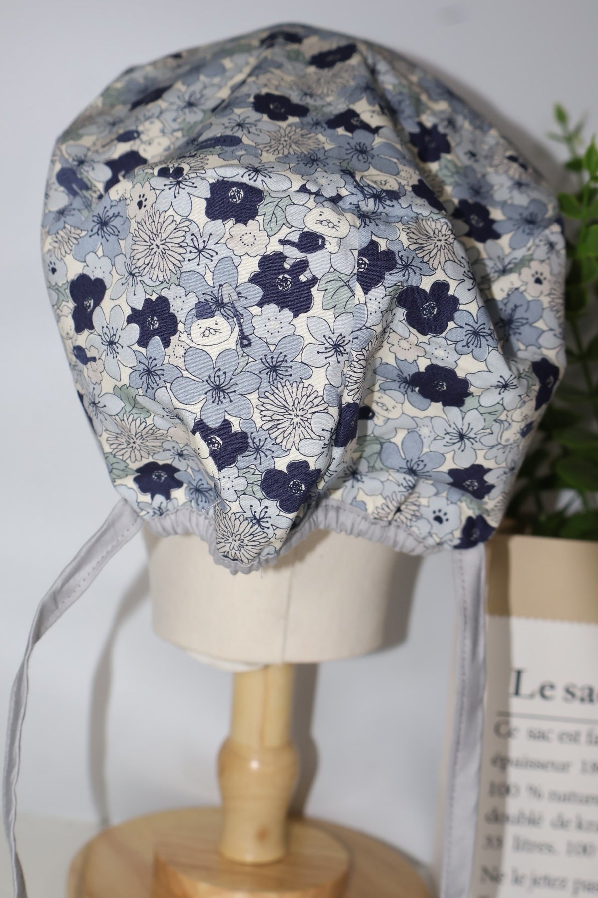 Cotton Floral Cat Print Surgical Cap