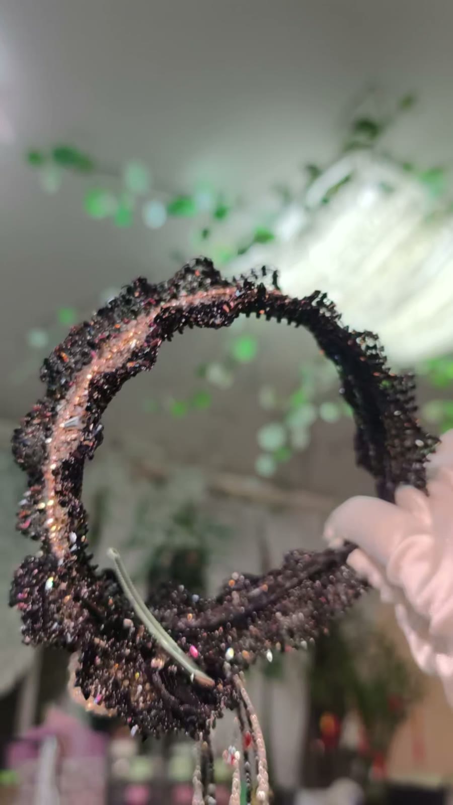 ハンドメイド クリスタルビーズ ハット ヘアクリップ セット