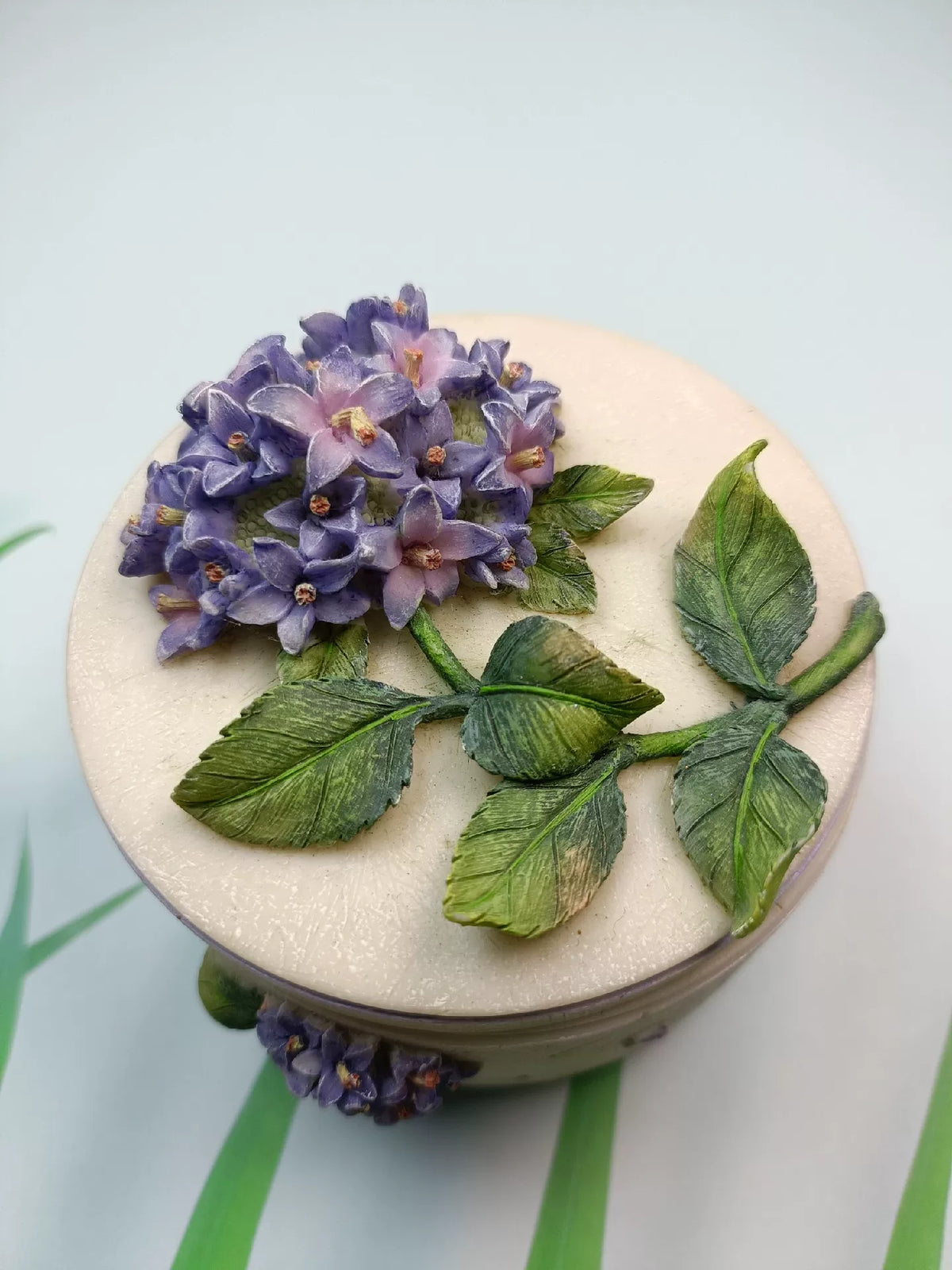 Pot de rangement floral en silicone avec couvercle
