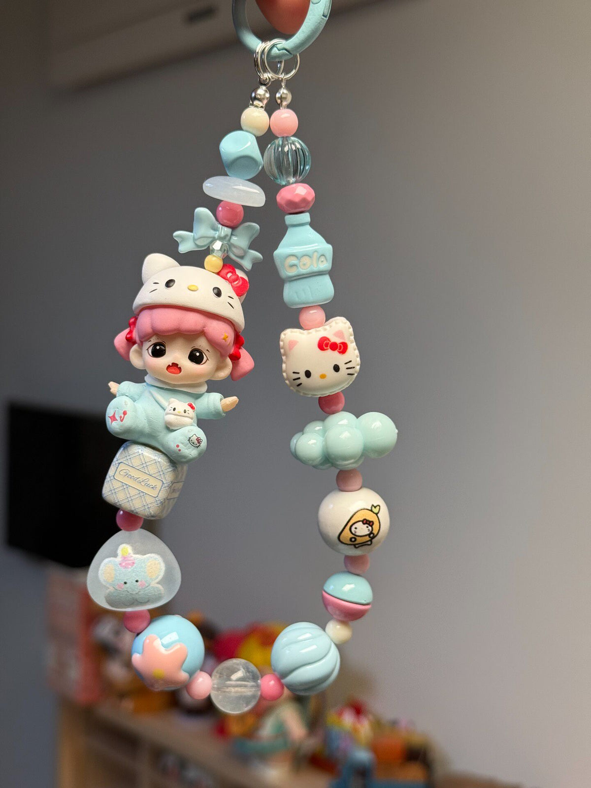 Hello Kitty Pastel Beaded Phone Strap