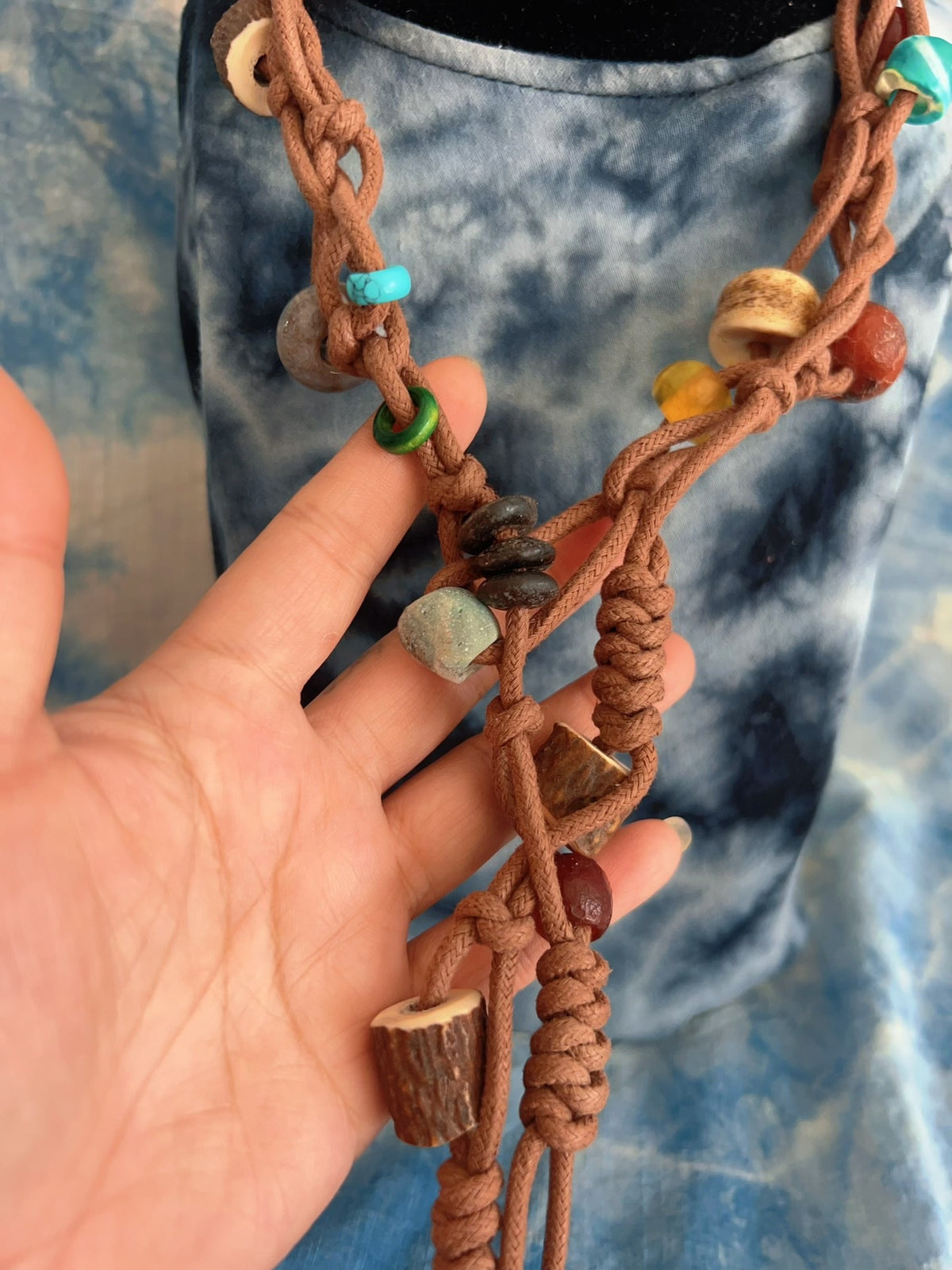 Handwoven Multi-Gemstone Beaded Necklace