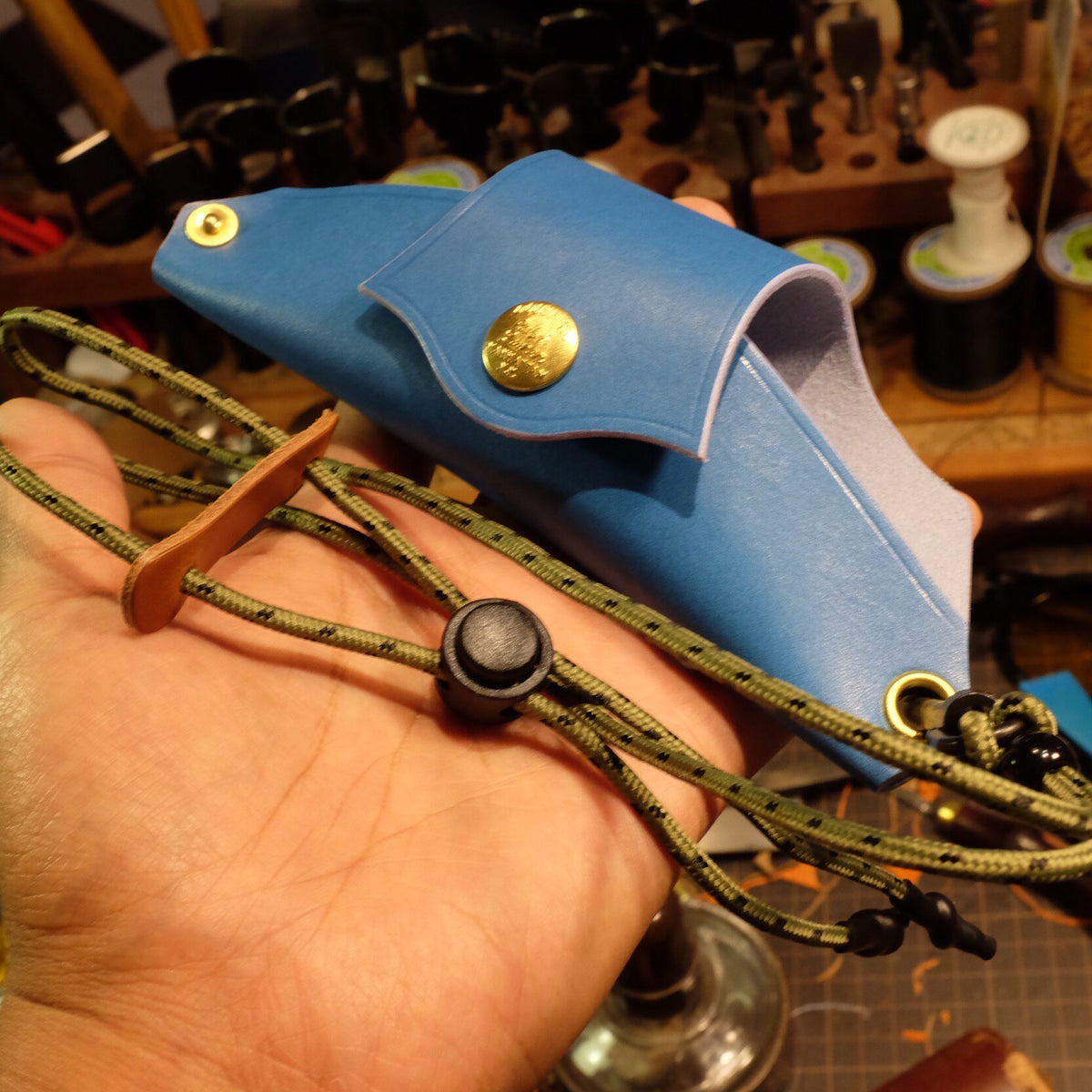 Leather Eyeglass Case with Paracord Lanyard
