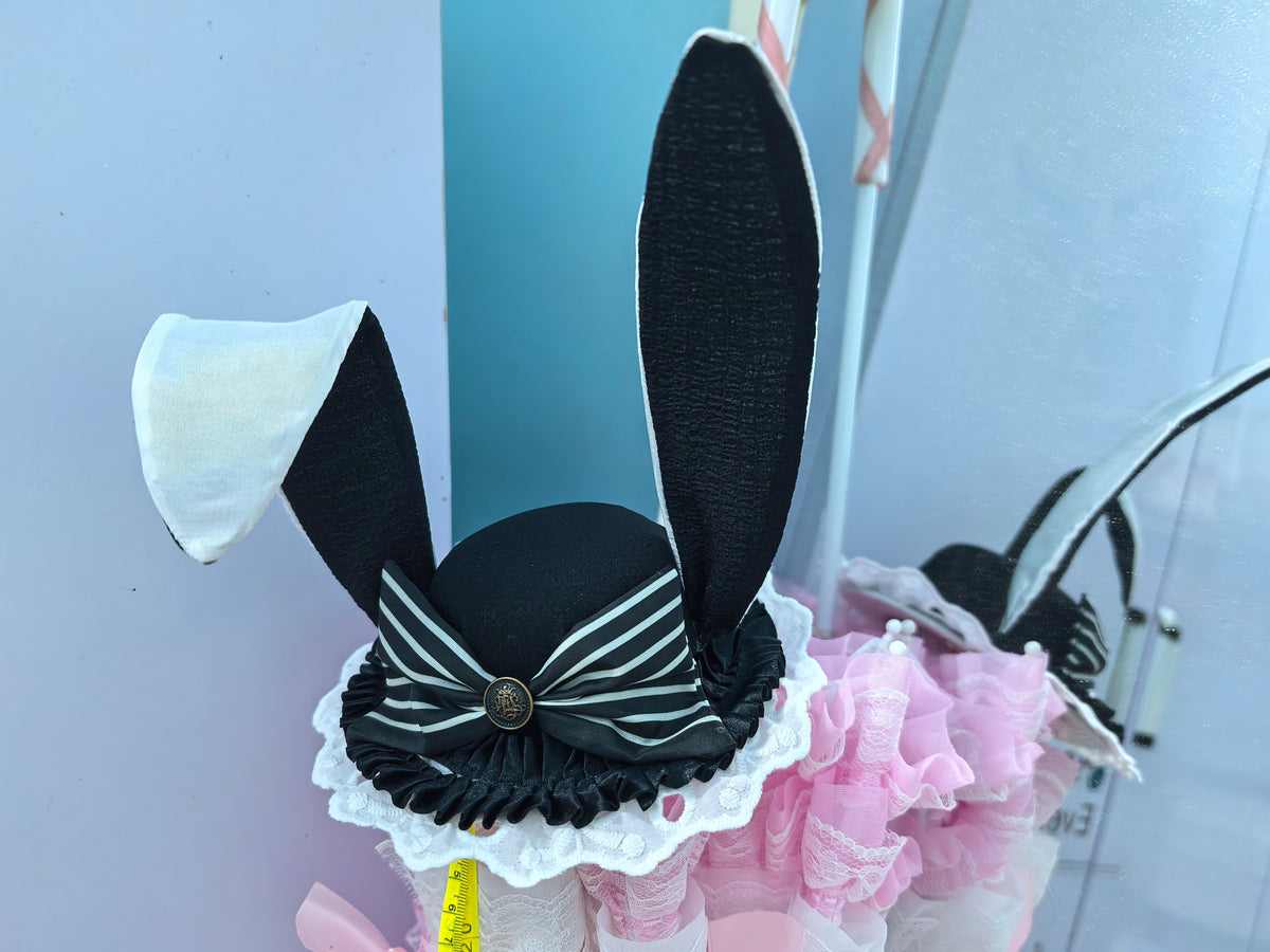 Handmade Black Bunny Ear Mini Top Hat