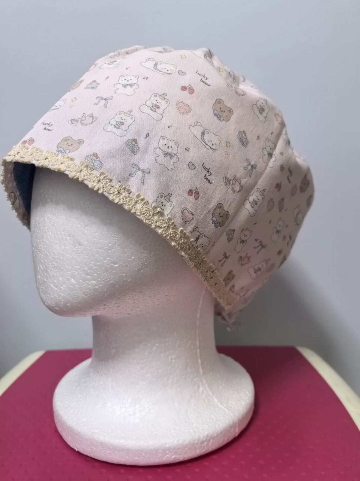 Roze Katoenen Dubbeleagige Chirurgische Cap