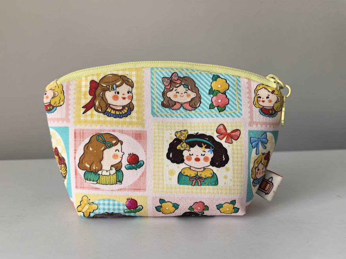 Patchwork Cartoon Girl Zipper Pouch