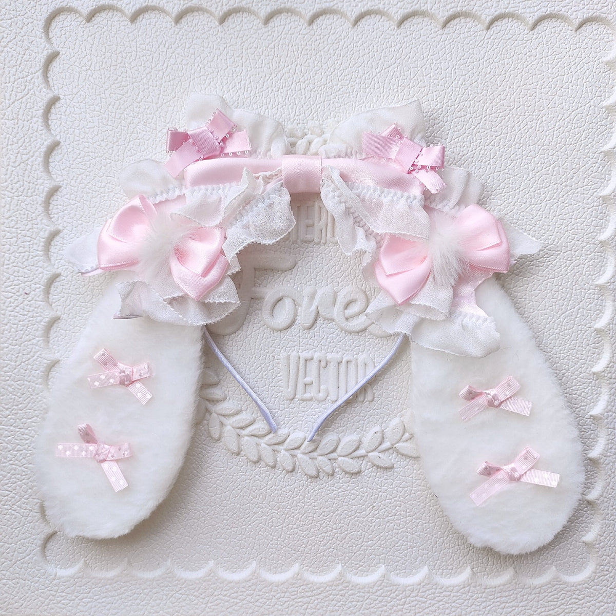 Lolita Floppy Rabbit Ear Headband Plush Bow