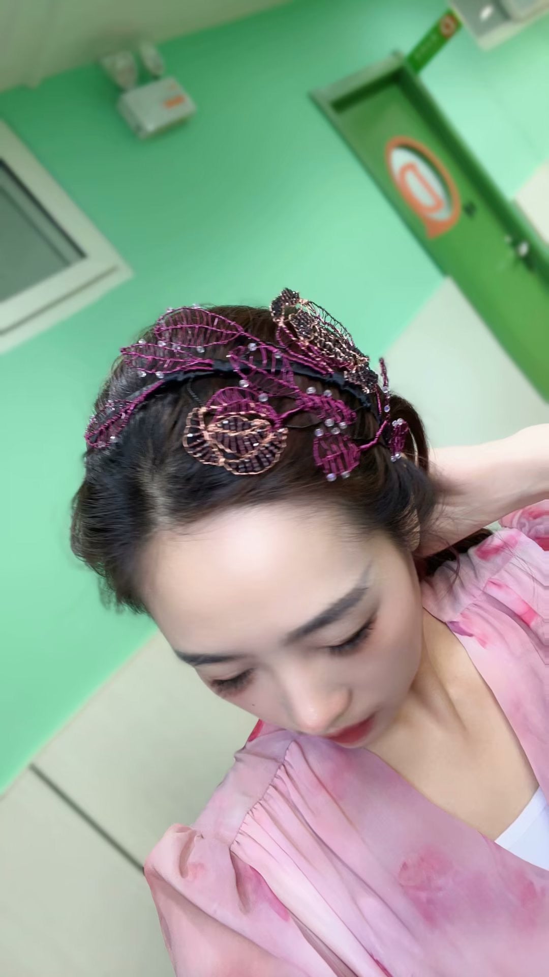 Rose Crystal Copper Wire Headband Hair Accessory