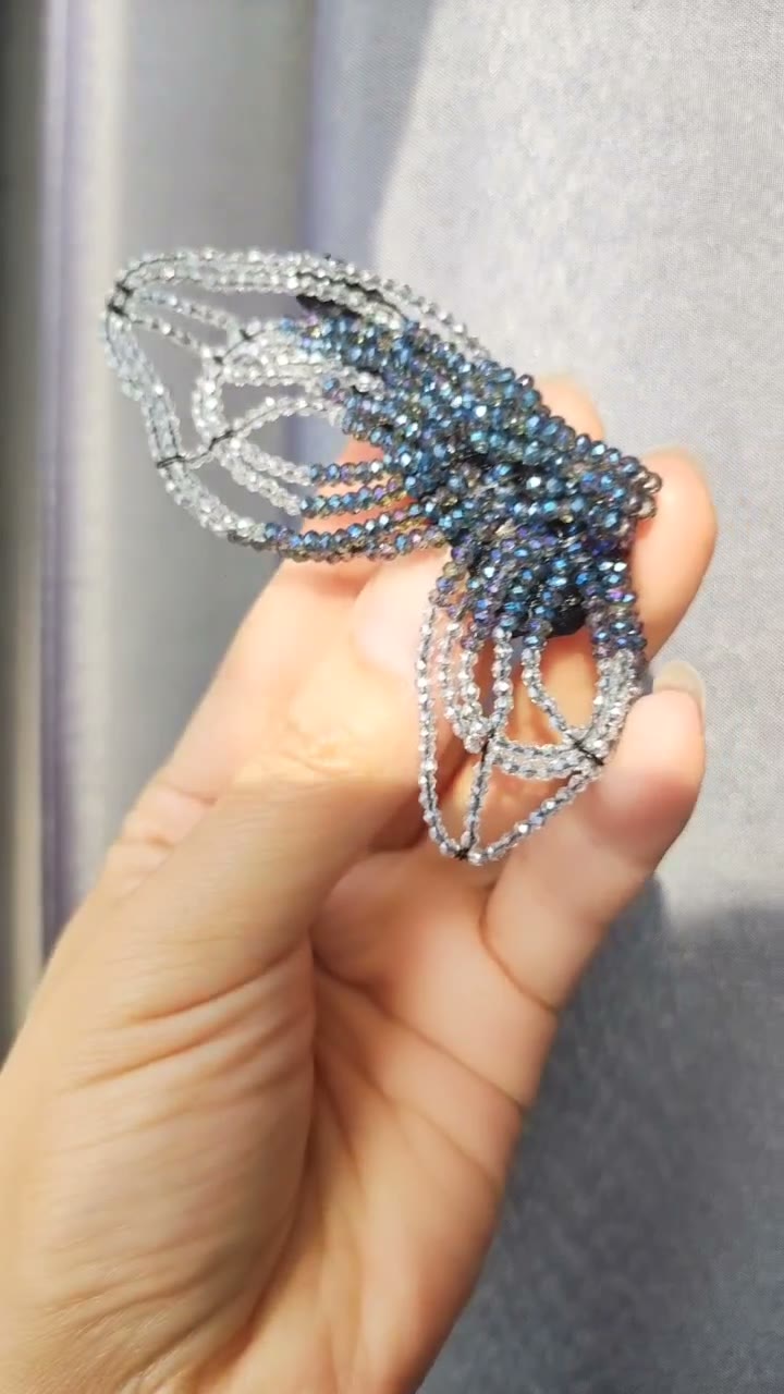 Beaded Butterfly Wing Hair Clip 5 cm