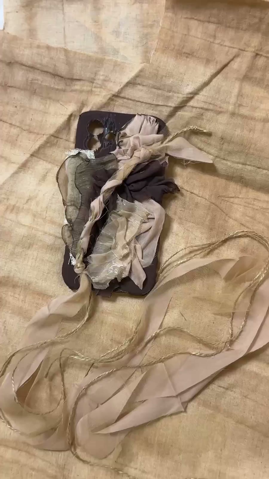 Fabric Phone Case with Withered Rose Ribbons