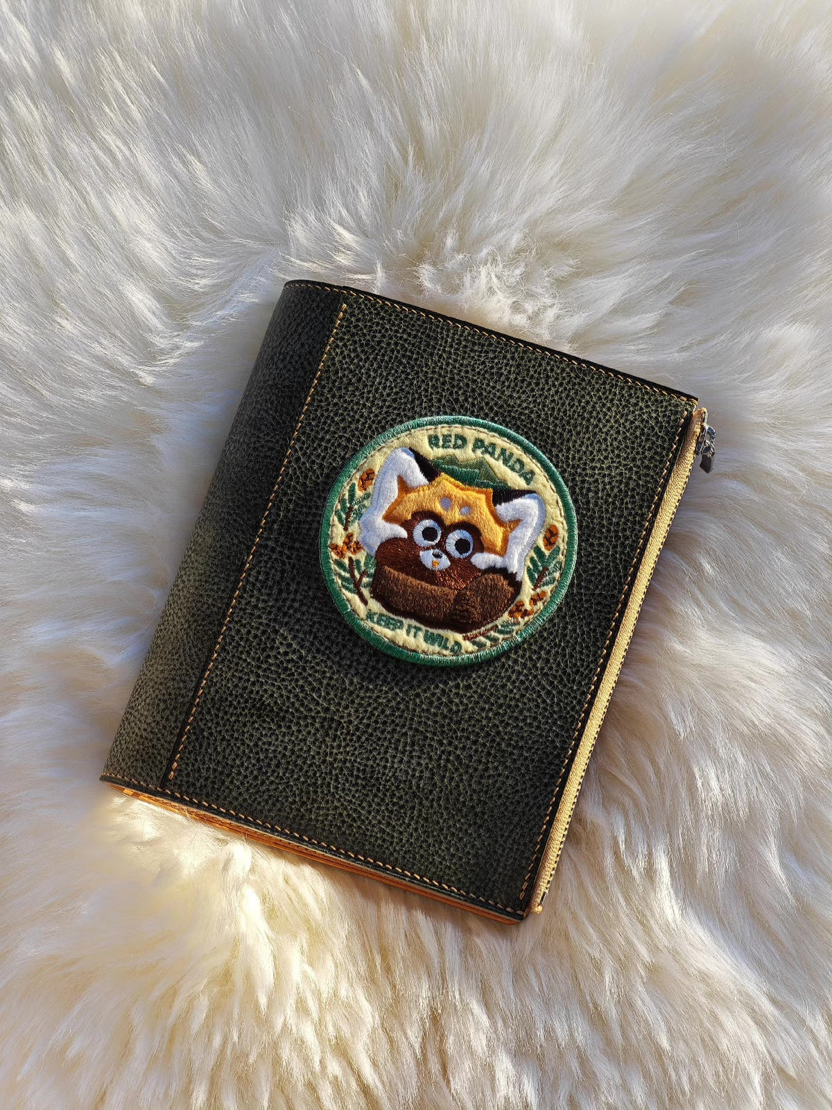 A6 Loose Leaf Binder Olive Wax Leather Notebook