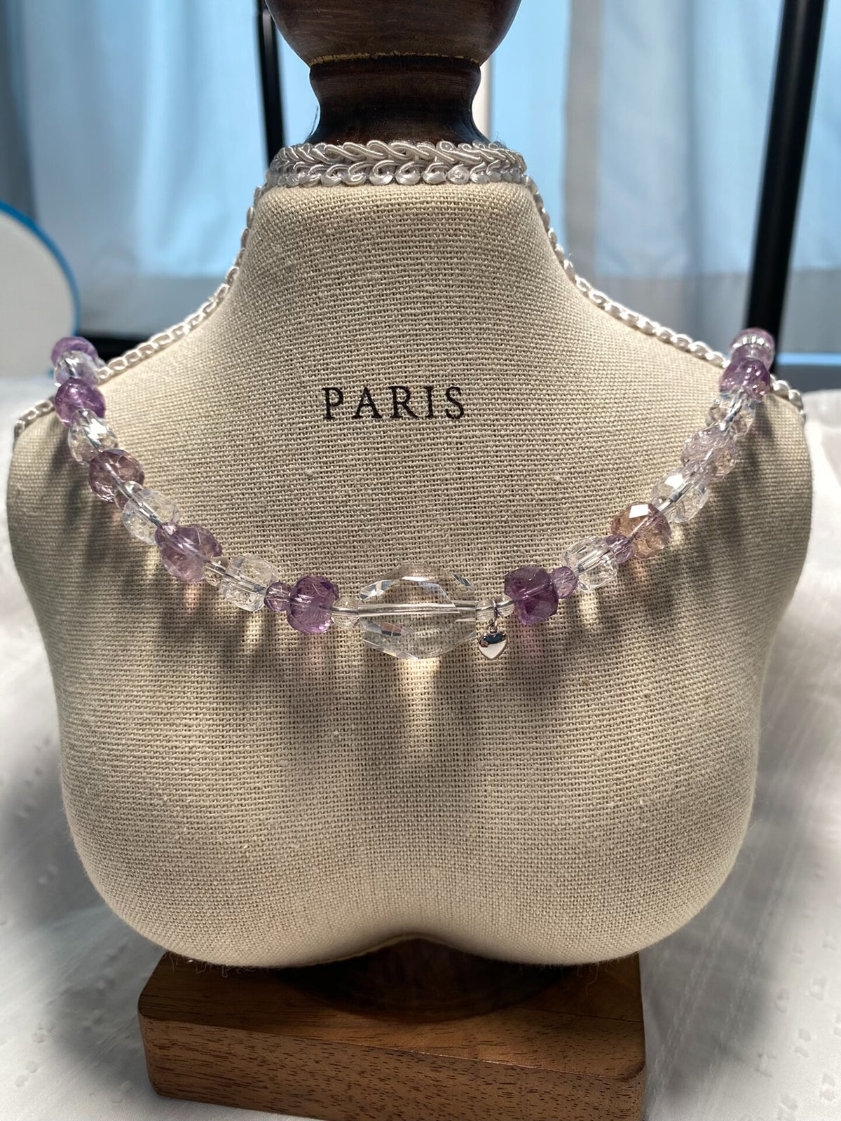 Amethyst Citrine Ametrine Quartz Beaded Necklace