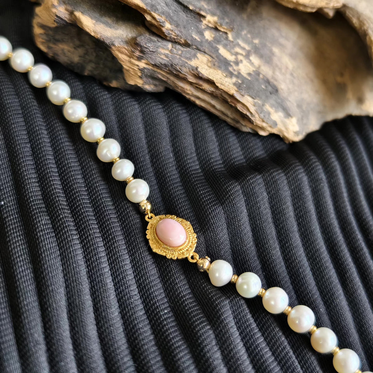 Queen Conch Perlenkette mit Silberlegern