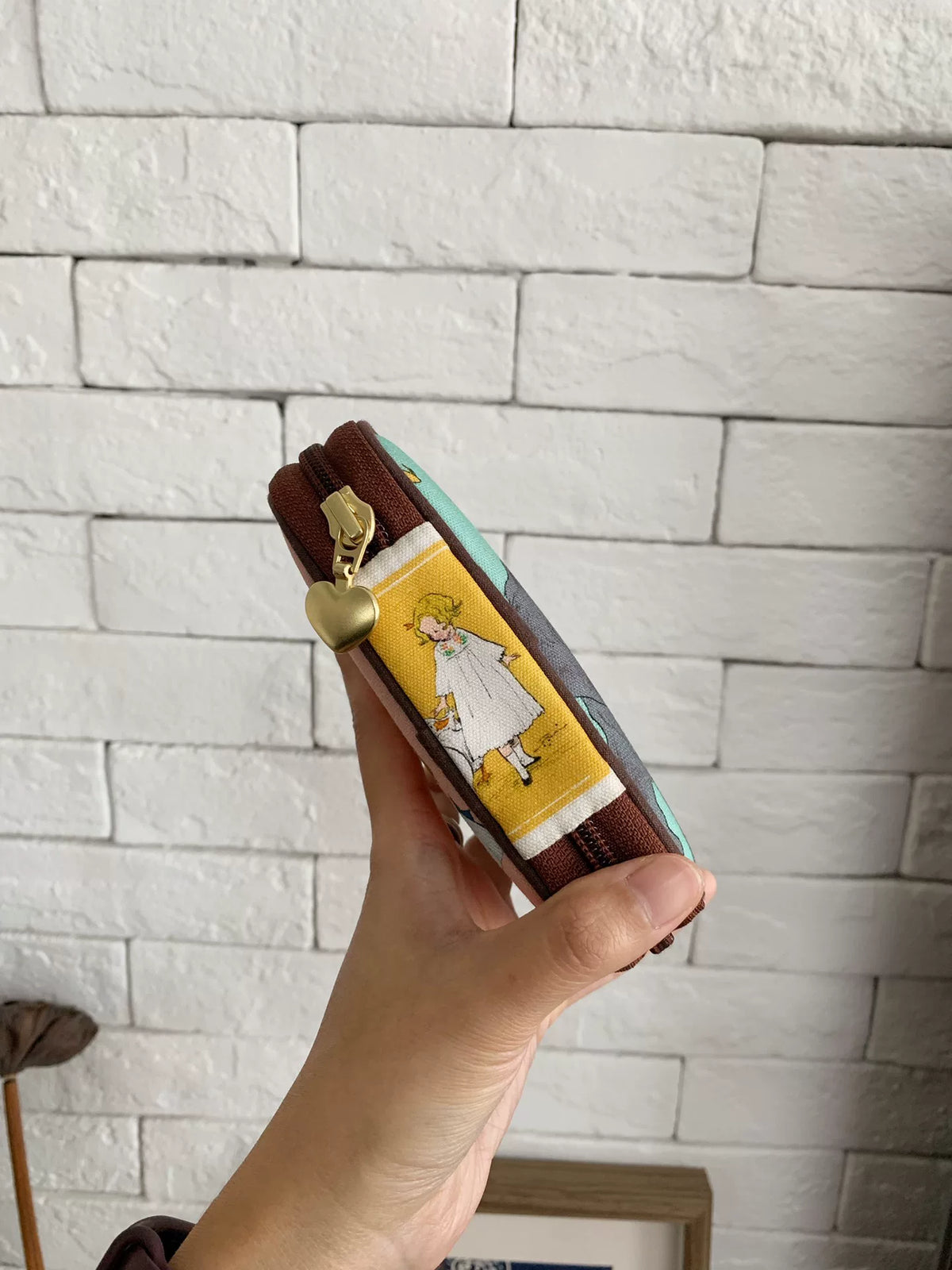 Portefeuille zippé en tissu Oxford imprimé