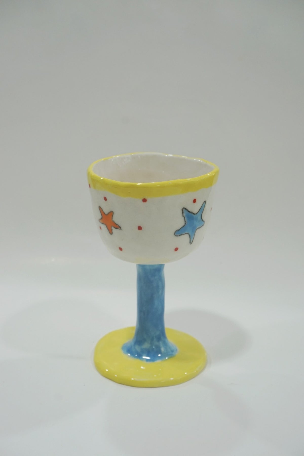 Handmade Ceramic Goblet with Star Motifs