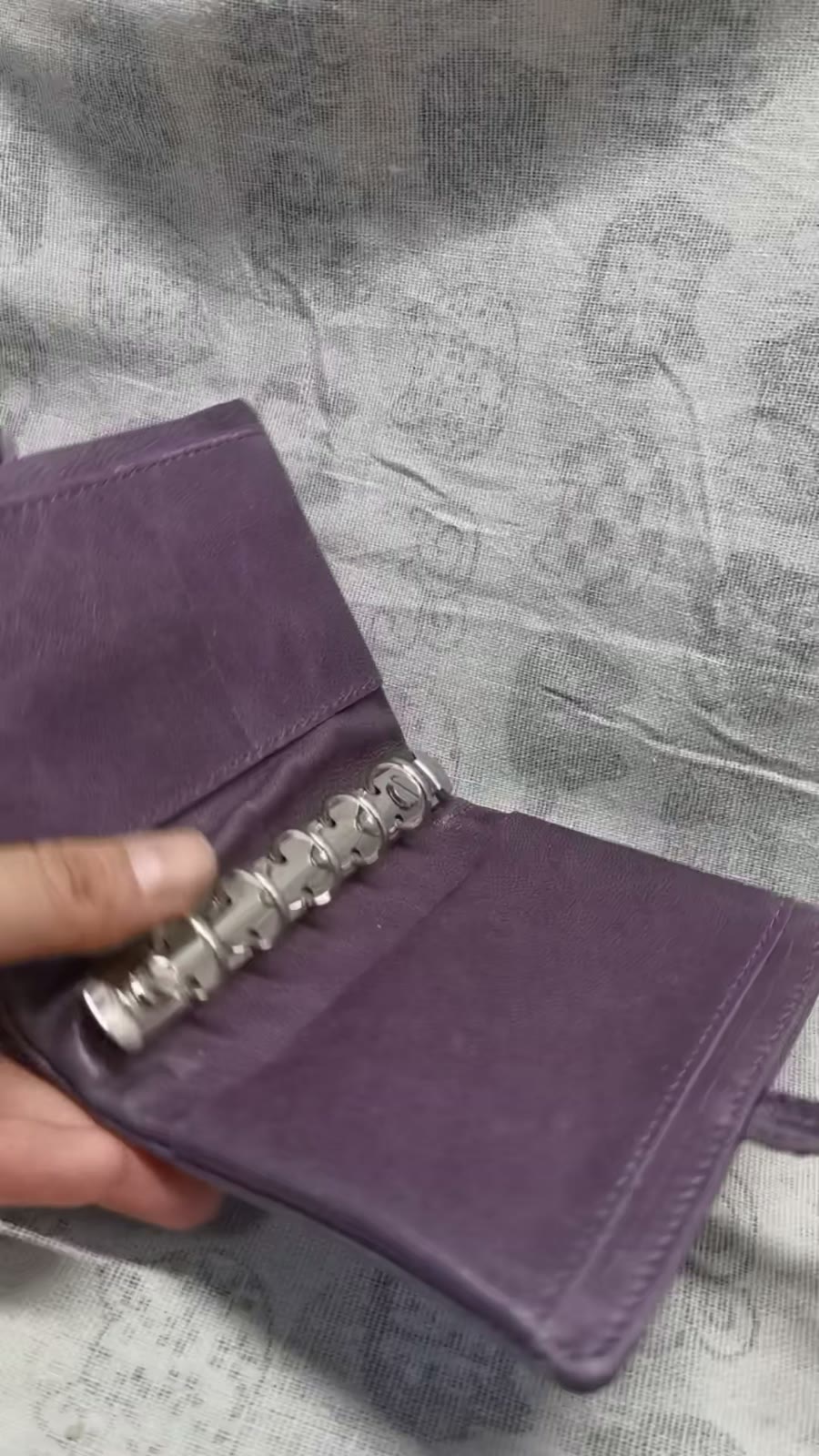 Purple Waxed Leather M5 Six Ring Binder Cover