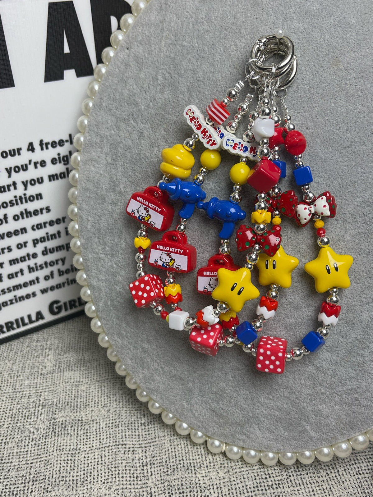 Handmade Beaded Phone Charm Keychain