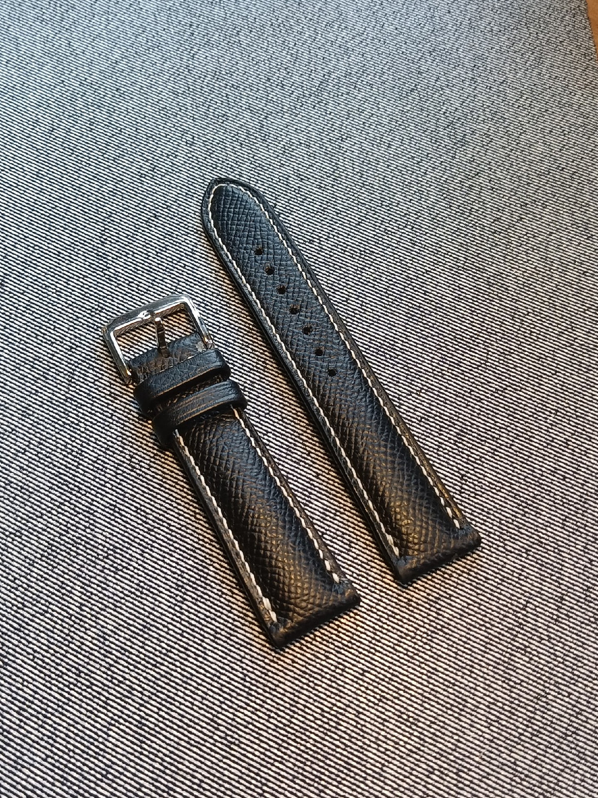 Black Epsom Leather Watch Strap 20mm